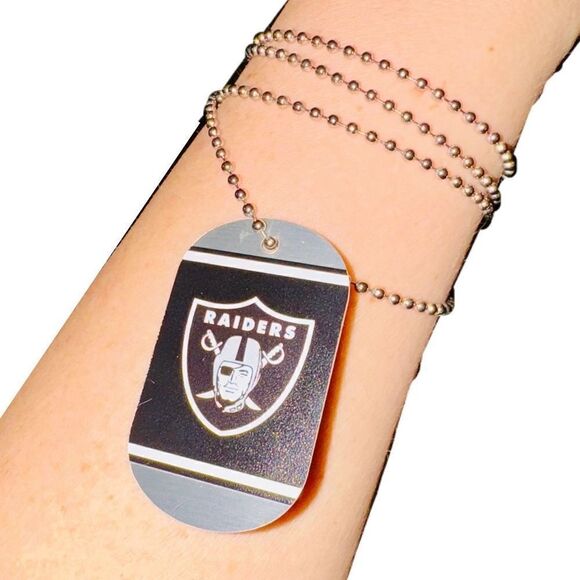 Las Vegas Raiders Dog Tag Ball Chain Necklace 11/13/23 Game Giveaway vs NY Jets - Picture 4 of 9
